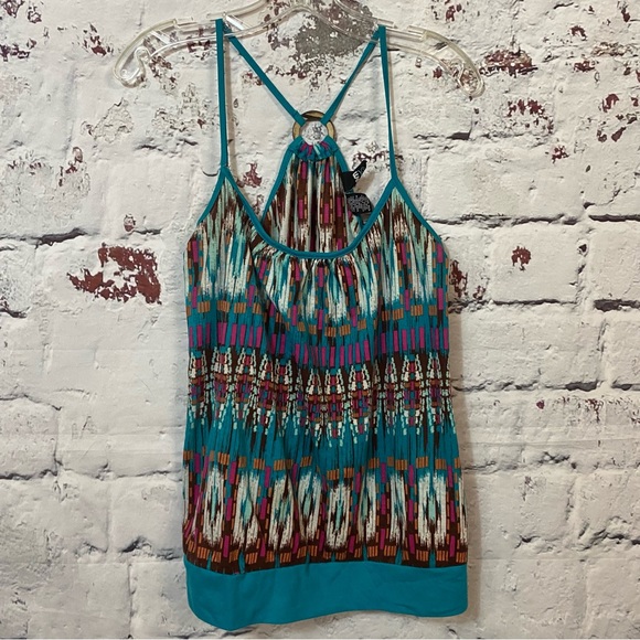 Weavers Tops - WEAVERS Multi Print Tank Top